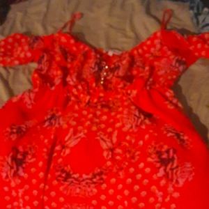 A flower short cut dress